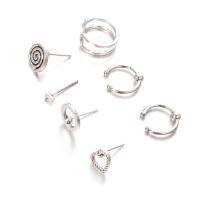 Zinc Alloy Earring Set, plated, 7 pieces & for woman, 10mm, 11mm, 8mm, 3mm 