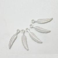Zinc Alloy Feather Pendants, silver color plated Approx 1mm 