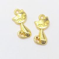 Zinc Alloy Animal Pendants, Cat, gold color plated Approx 2mm 