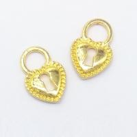 Zinc Alloy Heart Pendants, gold color plated Approx 6mm 