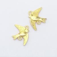 Zinc Alloy Animal Pendants, Bird, gold color plated, 1/1 loop Approx 2mm 