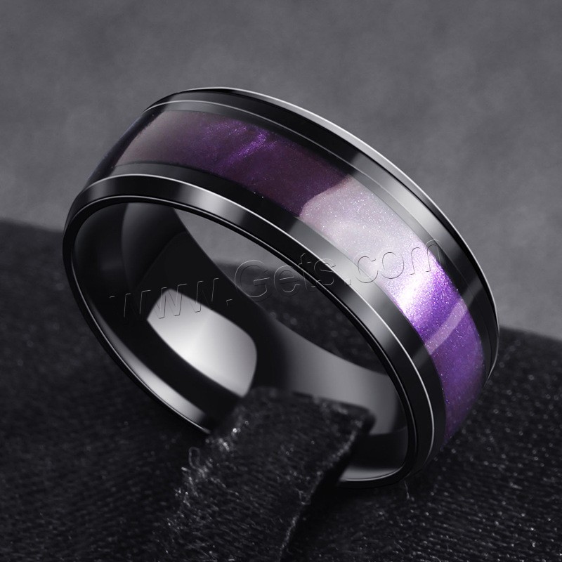 Titanium Steel Finger Ring, Round, different size for choice & for man, 8mm, Sold By PC