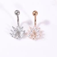 316 Stainless Steel Belly Ring, Round, for woman 25*13*5mm 