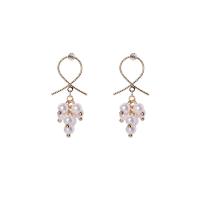 Plastic Pearl Zinc Alloy Earring, with Plastic Pearl, plated, for woman, 28*6mm 
