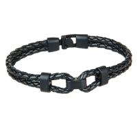 Fashion Zinc Alloy Bracelets, with PU Leather, stoving varnish, Unisex 210*13mm 