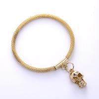 Fashion Zinc Alloy Bangle, Skull, gold color plated, for woman, 55*55mm,35mm 