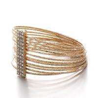 Rhinestone Zinc Alloy Bangle, plated, multilayer & for woman & with rhinestone .6 Inch 