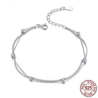 Sterling Silver Bracelets, 925 Sterling Silver, platinum plated, for woman, 190mm 
