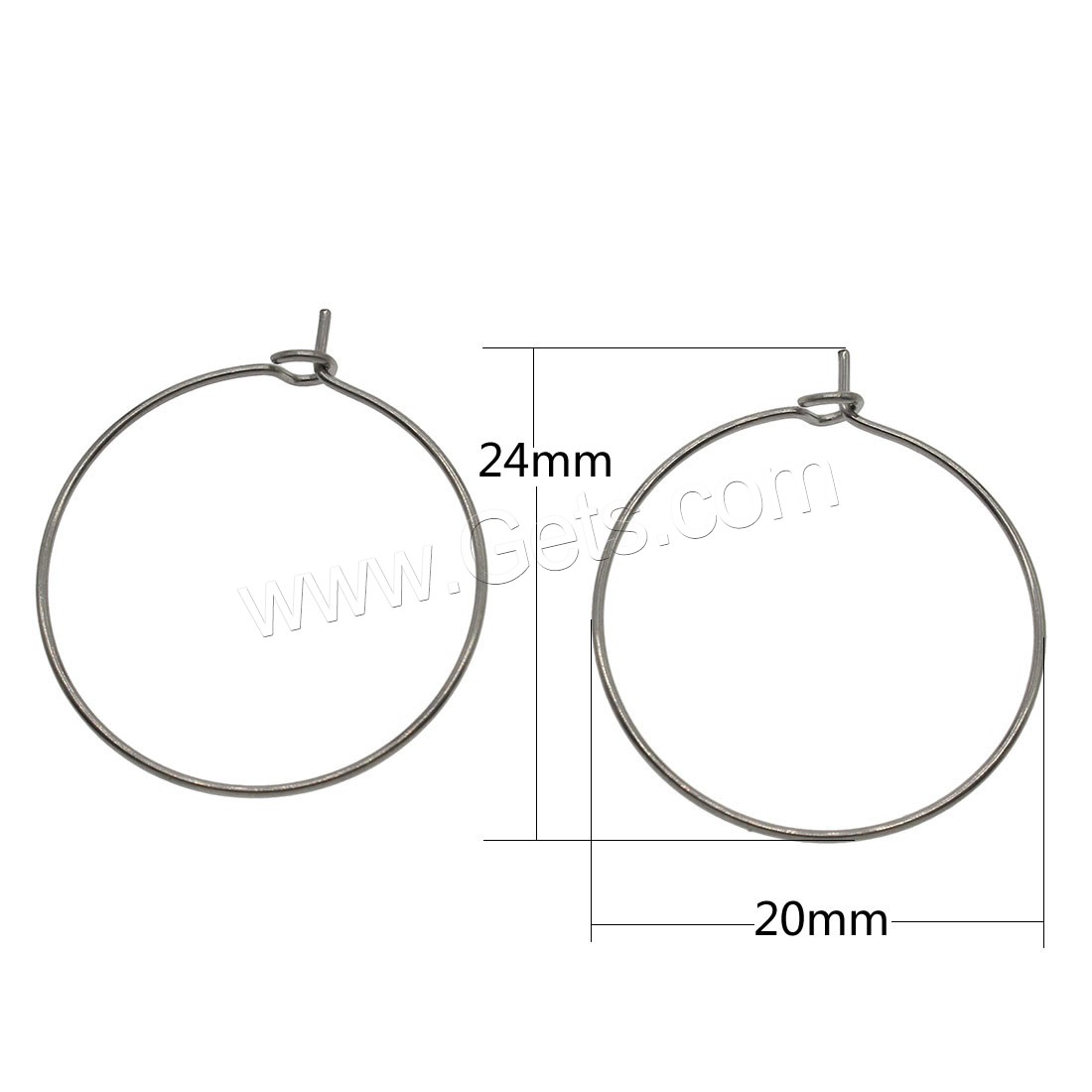 Stainless Steel Hoop Earring Component, Donut, different size for choice, original color, Hole:Approx 2mm, Sold By PC