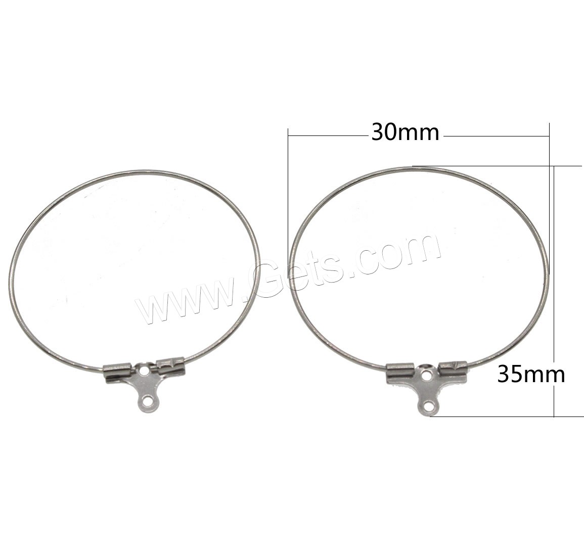 Stainless Steel Earring Drop Component, different size for choice, original color, Hole:Approx 1mm, Sold By PC