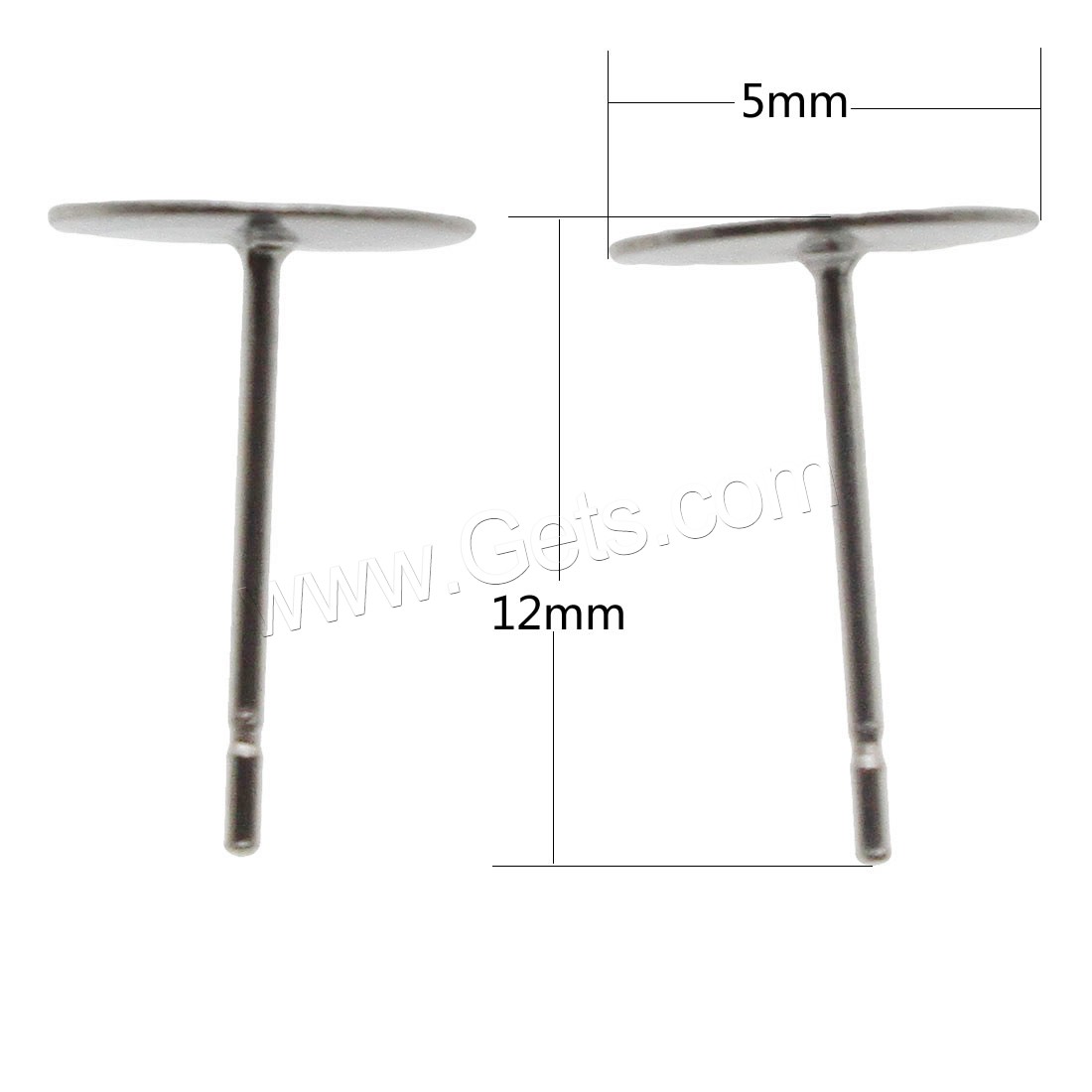 Stainless Steel Earring Stud Component, other effects & different size for choice, original color, Sold By PC
