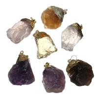 Mixed Gemstone Pendants, Brass, with Gemstone, random style, 22-28x30-41x20-26mm Approx 