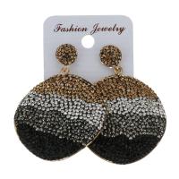 Rhinestone Clay Pave Drop Earring, with rubber earnut, for woman, 54mm 