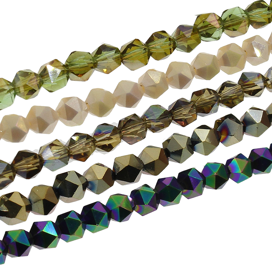 Mode Kristall Perlen, bunte Farbe plattiert, verschiedene Größen vorhanden, mehrere Farben vorhanden, Bohrung:ca. 1mm, Länge:ca. 23.22 ZollInch, ca. 21.65 ZollInch, verkauft von Strang