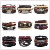 Zinc Alloy Bracelet, with Faux Leather & Velveteen Ribbon & Gemstone & Nylon Cord, plated, Unisex Approx 7.5 Inch 