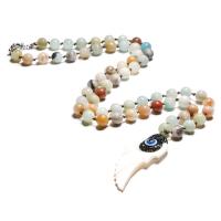 ​Amazonite​ Sweater Necklace, with White Shell, Wing Shape, Bohemian style & for woman, 8mm Approx 28.3 Inch 