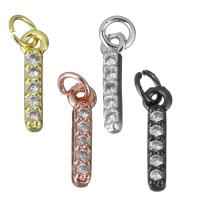 Letter Brass Pendants, Letter I, plated, micro pave cubic zirconia Approx 3mm 