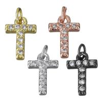 Letter Brass Pendants, Letter T, plated, micro pave cubic zirconia Approx 3mm 