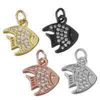 Animal Brass Pendants, Fish, plated, micro pave cubic zirconia Approx 3mm 