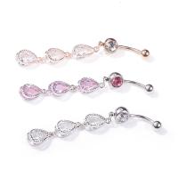 Stainless Steel Belly Ring, Teardrop, plated, for woman 68*10*7*1.6mm 