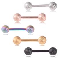 Stainless Steel Piercing Earring, Barbell, for woman & frosted 10*5*1.6mm 