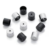 Edelstahl Endkappe, Zylinder, plattiert, keine, 6mm/1.2mm, Bohrung:ca. 1.2mm, 10PC/Tasche, verkauft von Tasche