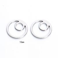 Stainless Steel Pendant, Round, 15mm 