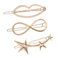 Hair Clip, Zinc Alloy, plated & for woman, gold, 65mm*20mm,60mm*20mm,58mm*28mm 