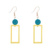 Zinc Alloy Drop Earring, with Wood, painted, for woman & frosted 62mm 