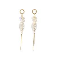 Zinc Alloy Tassel Earring, with Rhinestone & Acrylic, stoving varnish, for woman 120mm 