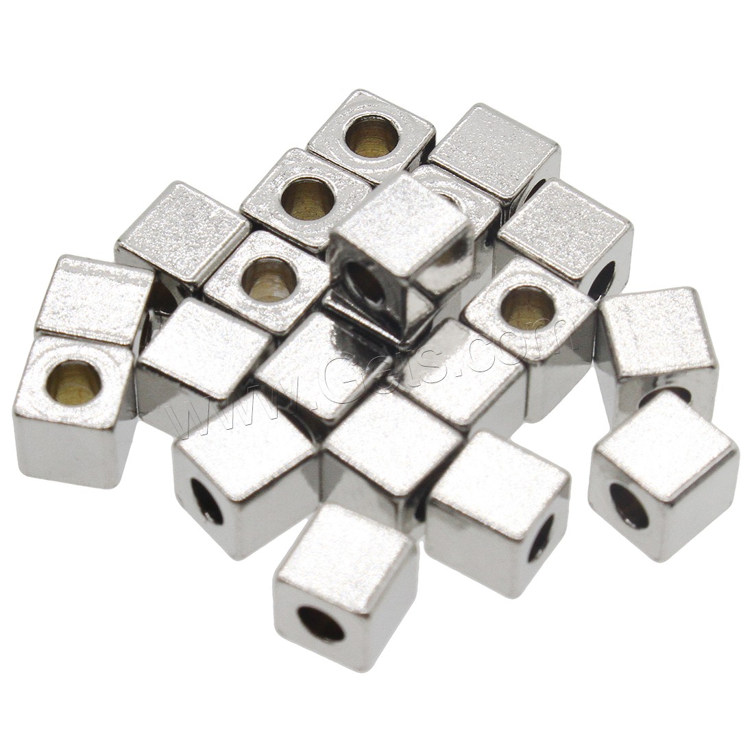 Stainless Steel Beads,  Square, different size for choice, original color, Sold By PC