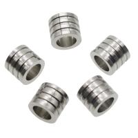 Stainless Steel Large Hole Beads, Column original color Approx 5mm 