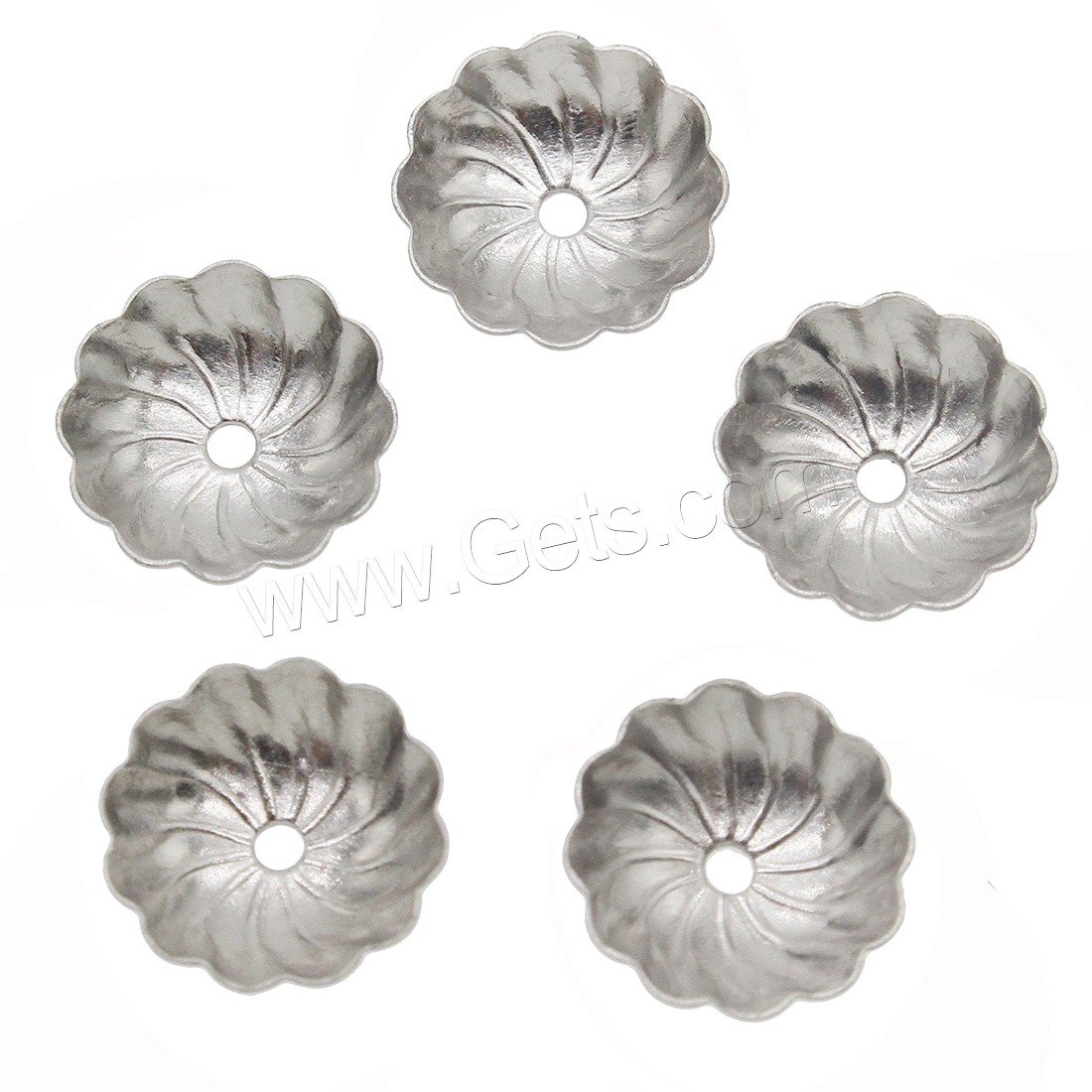 Stainless Steel Bead Cap, Flower, different size for choice, original color, Sold By PC