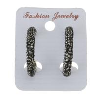 Rhinestone Clay Pave Stud Earring, with rubber earnut, for woman 