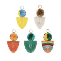 Zinc Alloy Key Chain Jewelry, with Cotton Thread, Tassel, plated, Bohemian style & for woman 210mm 