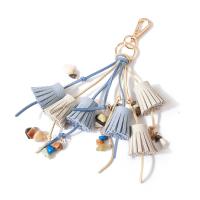 Zinc Alloy Key Chain Jewelry, with PU Leather, Tassel, plated, for woman 210mm 