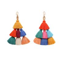 Zinc Alloy Key Chain Jewelry, with Cotton Thread, Tassel, plated, for woman 200mm 