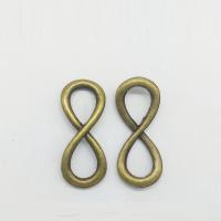 Zinc Alloy Charm Connector, Infinity, antique bronze color plated, 1/1 loop Approx 10mm 