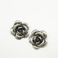 Zinc Alloy Flower Pendants, antique silver color plated Approx 2mm 