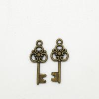 Zinc Alloy Key Pendants, antique bronze color plated Approx 2mm 