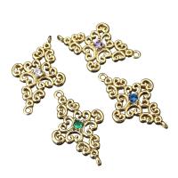 Cubic Zirconia Micro Pave Brass Connector, micro pave cubic zirconia & 1/1 loop & hollow Approx 1mm 