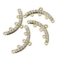 Cubic Zirconia Micro Pave Brass Connector, micro pave cubic zirconia & 1/5 loop, gold Approx 1.5mm 