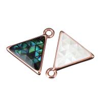 Brass Jewelry Pendants, with Shell & Abalone Shell, Triangle, mosaic Approx 1.5mm 