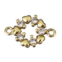 Cubic Zirconia Micro Pave Brass Connector, micro pave cubic zirconia & 1/1 loop, gold Approx 1mm 