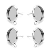 Stainless Steel Earring Stud Component, Round 