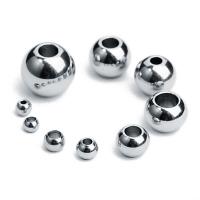 acier inoxydable perle d'entretoise, Rond, normes différentes pour le choix & grand trou, 10/sac, Vendu par sac