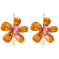 Zinc Alloy Drop Earring, with Shell, Flower, plated, for woman 