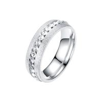 Anillo de dedo de aleación de Zinc, acero inoxidable, chapado, unisexo & con diamantes de imitación, más colores para la opción, Vendido por UD