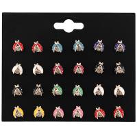 Zinc Alloy Stud Earring Set, Insect, plated, 12 pieces & for woman & enamel 12/Pair 