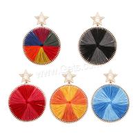 Zinc Alloy Drop Earring, with Polyester, folk style & for woman 
